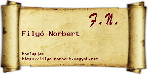 Filyó Norbert névjegykártya